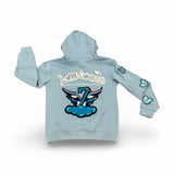 Sky Blue Love Conquers Hoodies